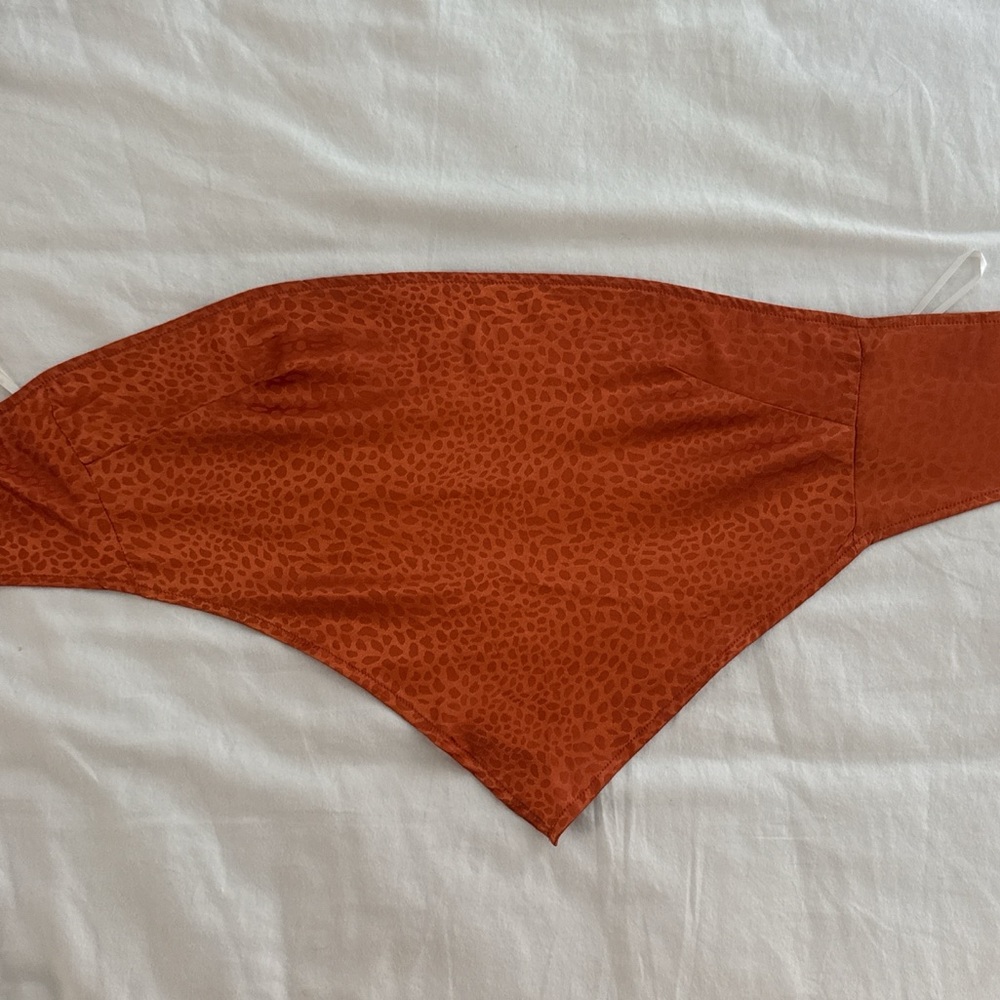 Orange Leopard Print Strapless Top